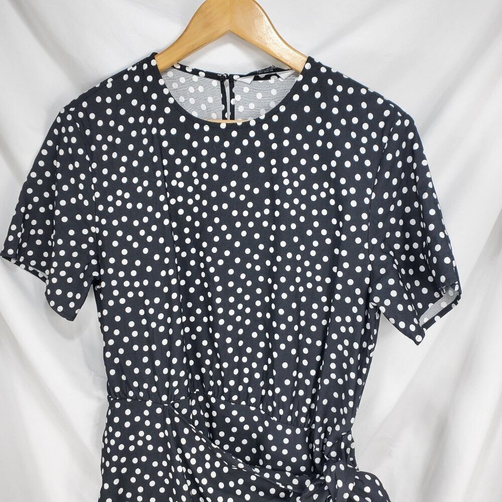 Paris Atelier & Other Stories Women's Black Mini Dress Polka Dot Size 8 (C-7) - Picture 9 of 16